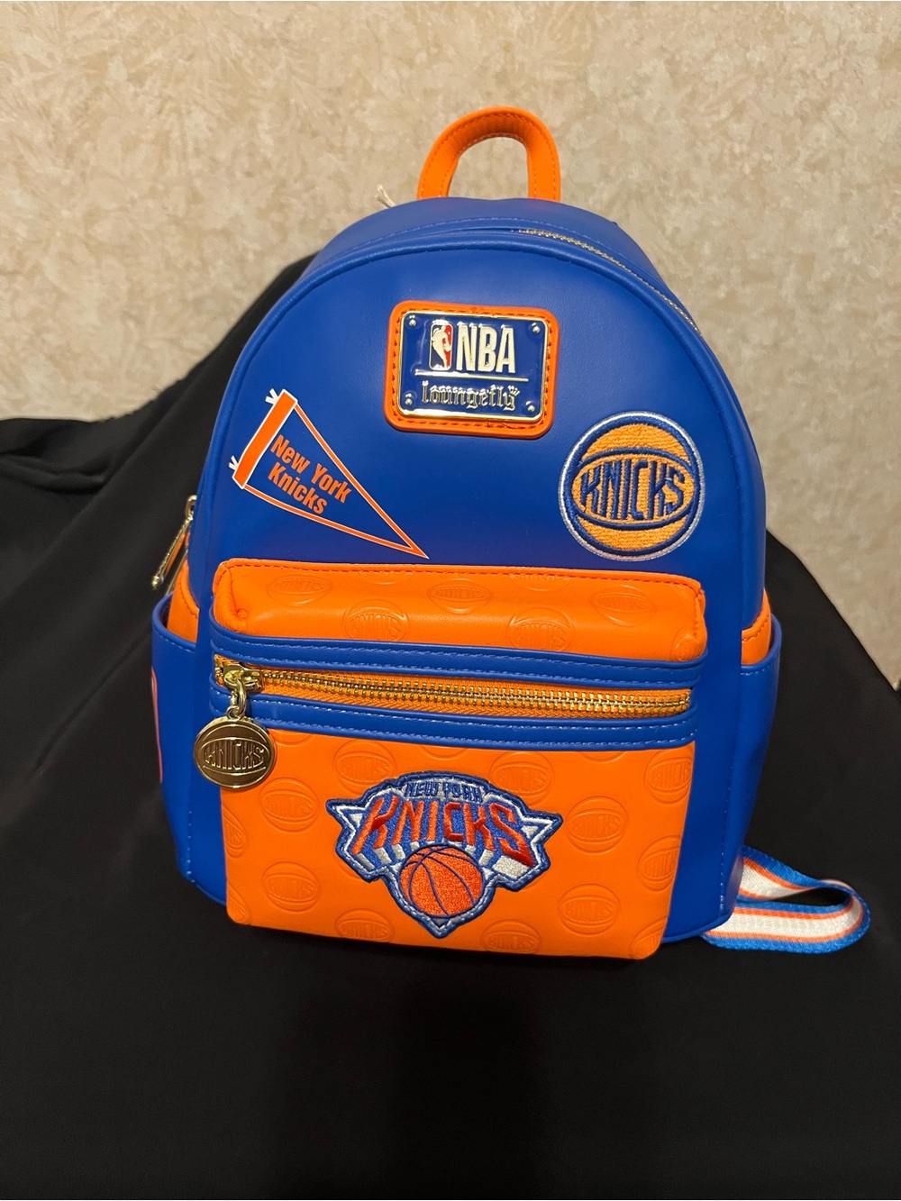 NBA New York Knicks Blue and Orange Mini Backpack